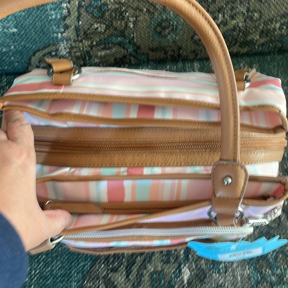 Lily Bloom NWT Painted Stripe Maggie Satchel Bag - Picture 3 of 17